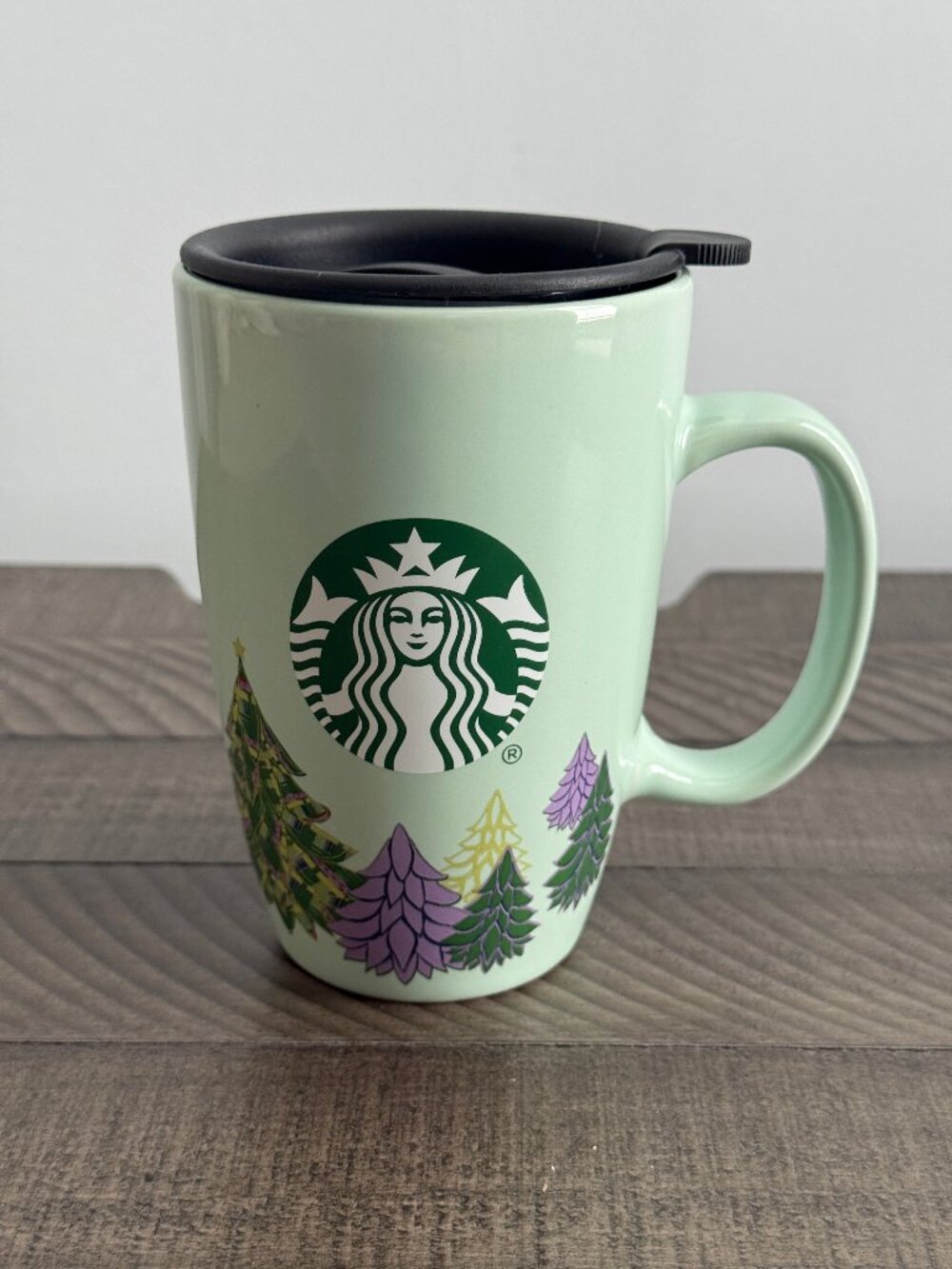 Starbucks 2020 Holiday 12oz. Coffee Mug Vintage Green Christmas Travel Mug